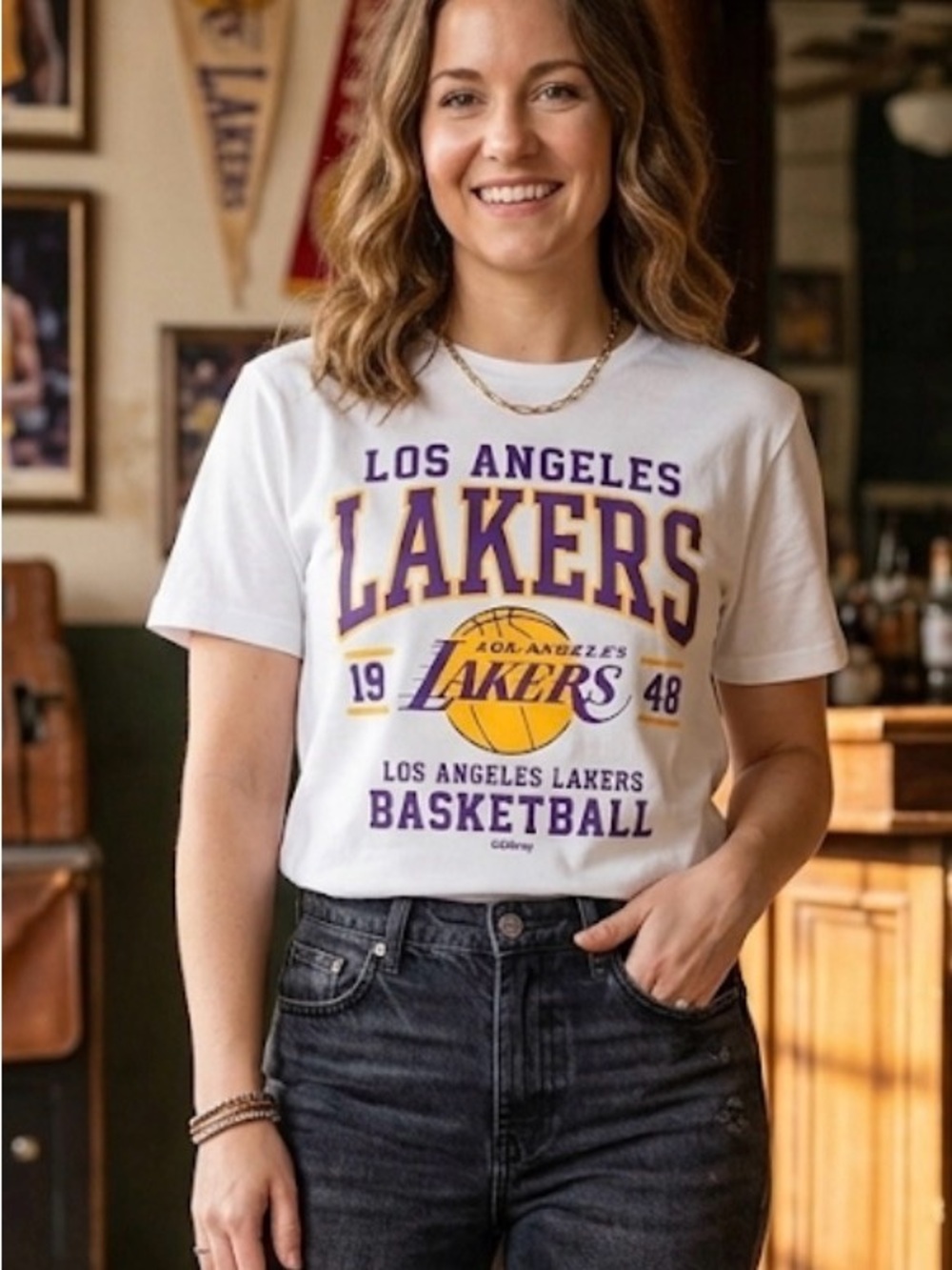 NBA Los Angeles Lakers White Graphic Tee